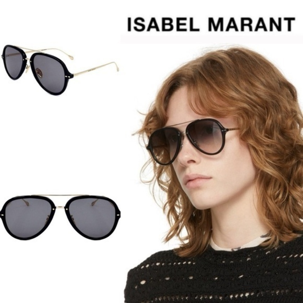 Isabel Marant Women's Aviator Pilot Black 0038/s 57mm Sunglasses 350$ NWT